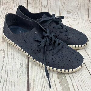 Skechers Sepulveda Floral Maze Casual Shoes Navy Cutout Sneakers Womens Sz 9